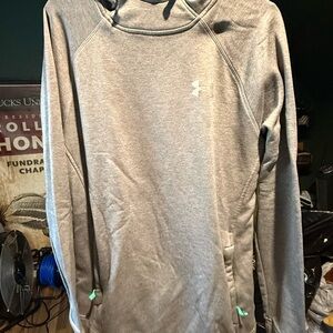 Under Armour Heather Gray Hoodie with Teal Highlights